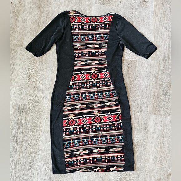 Large Annabelle USA Bodycon Dress – Tribal Print Panel - Picture 2 of 6